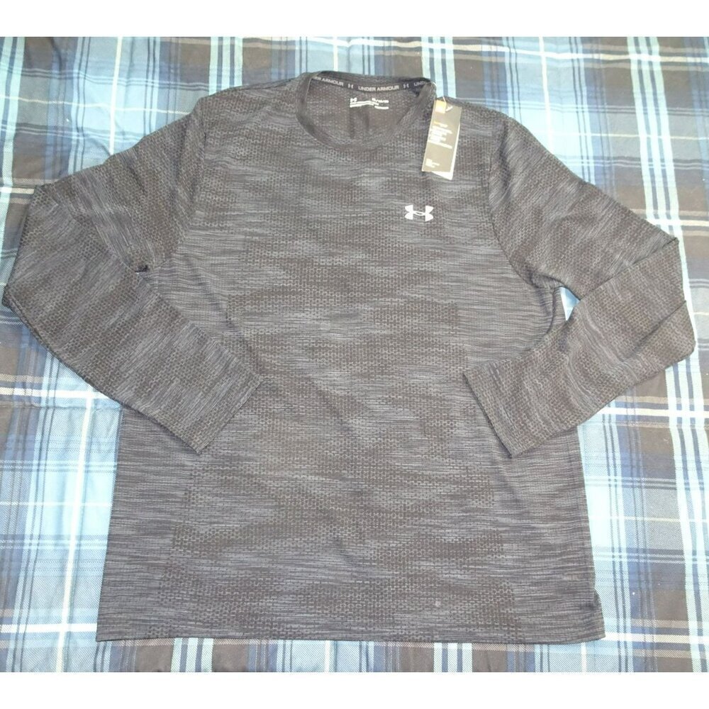 NWT Under Armour Heat Gear Gray L/S Shirt Size X-Large NEW